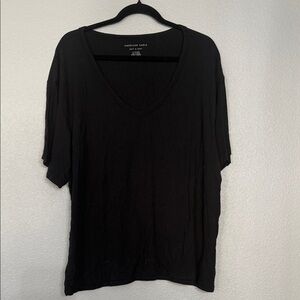 American Eagle Outfitters Black V-Neck T-Shirt